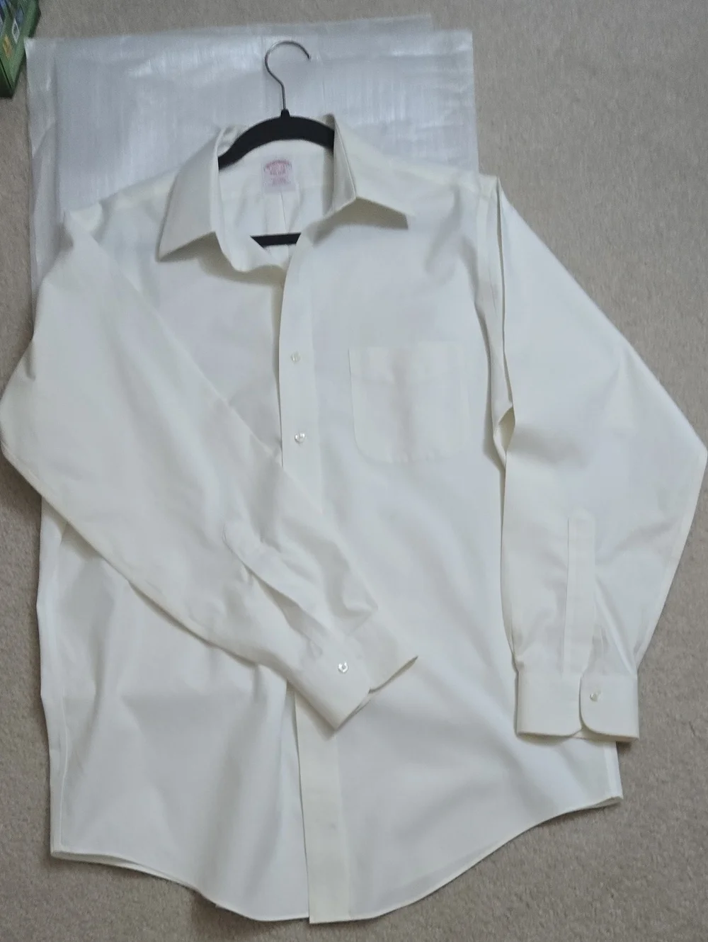 Men Brooks Brothers Men's Long-Sleeve Dress Shirt in Cream
